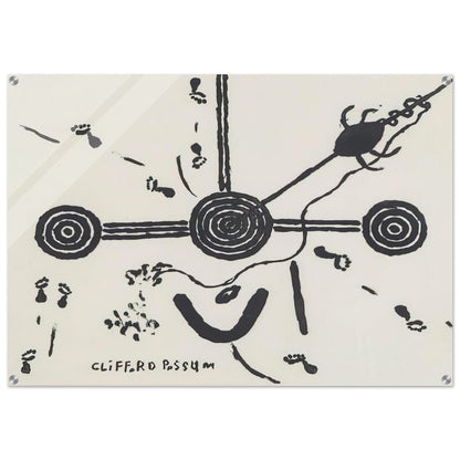 NGARLU LOVE STORY - 1994 - Clifford Possum Tjapaltjarri Acrylic Print - 70x100 cm / 28x40″ inches | Clifford Possum Tjapaltjarri Wall Art | Clifford Possum Tjapaltjarri Prints