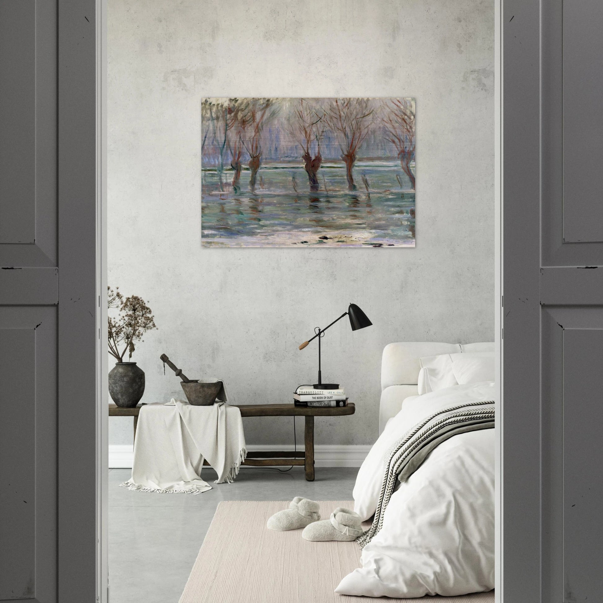 Flood Waters - claude monet Brushed Aluminum Print - 70x100 cm / 28x40 inches | claude monet Aluminum Print | claude monet Prints