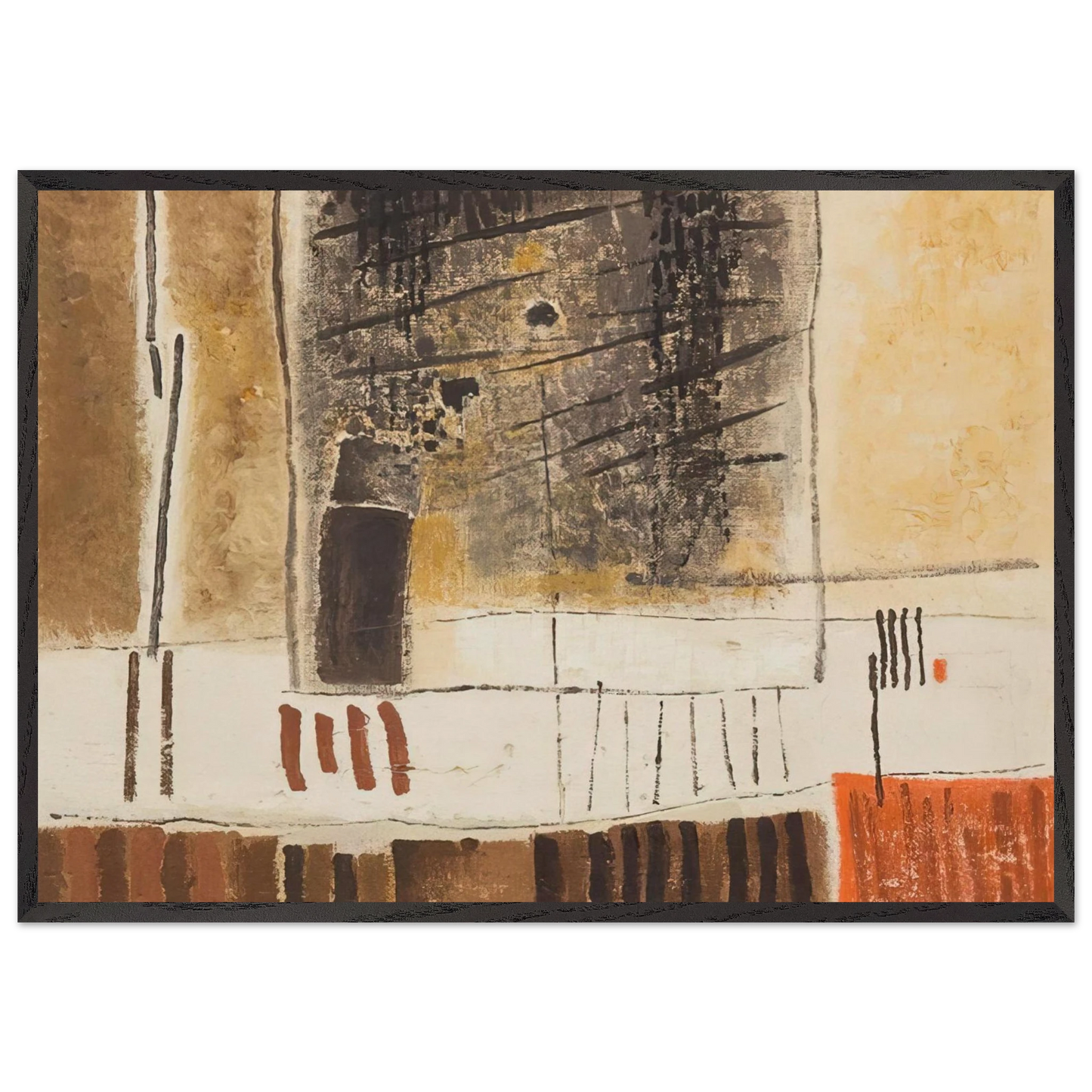 Rhythm - 1956 - Bice Lazzari Framed Art Print – Black Wooden Frame - Default Title - -Framed Art Print