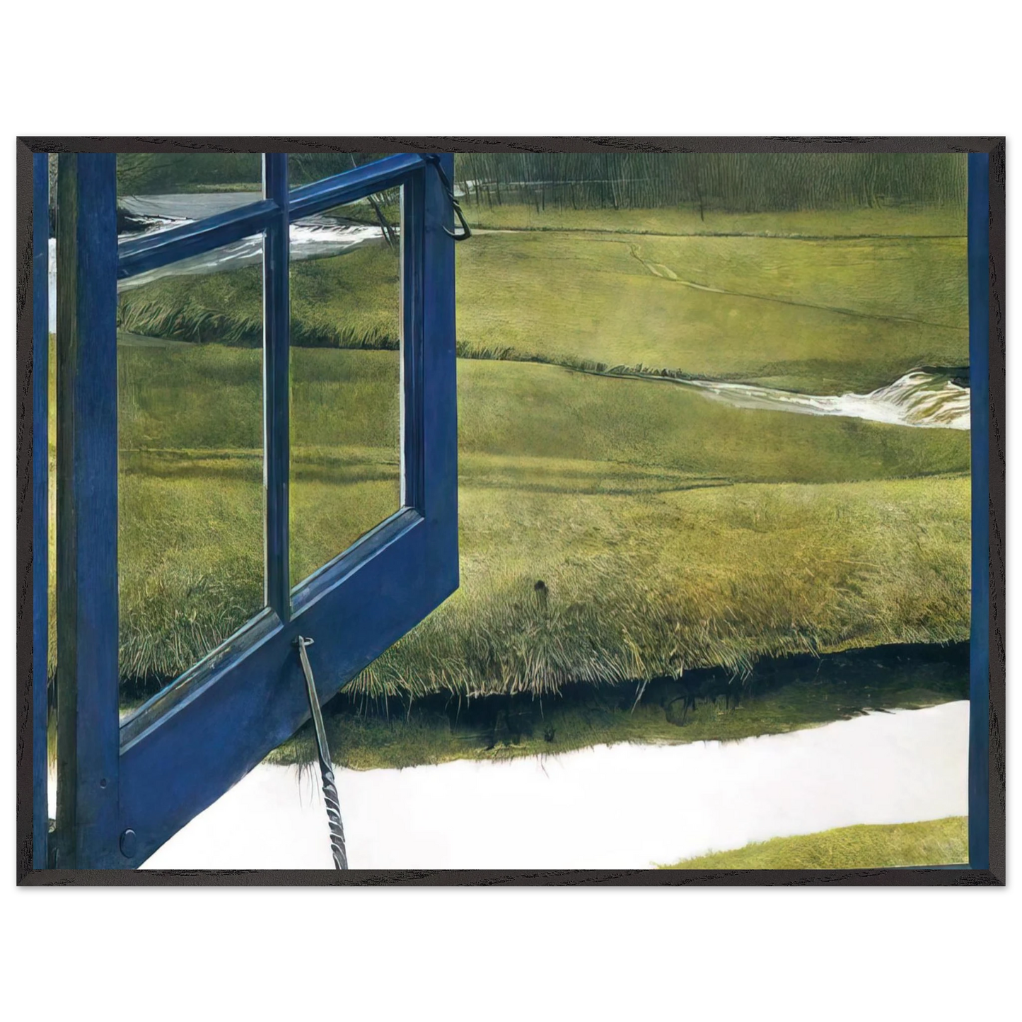 Andrew Wyeth - LOVE IN THE AFTERNOON Wall Art - 21x29.7 cm / 8x12" - Premium Wooden Framed Poster With Fine Art Paper - White frame