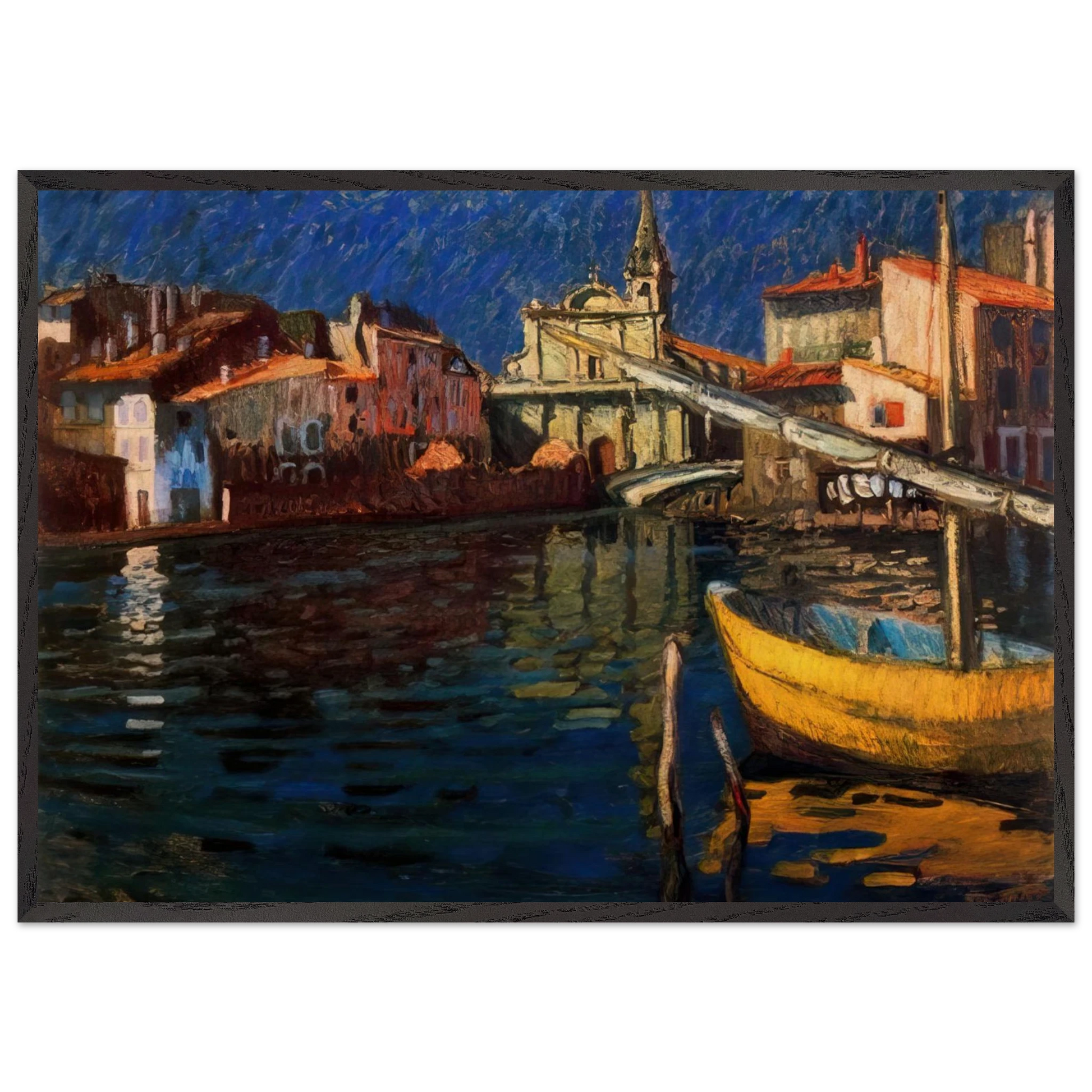 MARTIGUES - Raoul Dufy 70x100 cm / 28x40 inches Framed Art Print – Black Wooden Frame