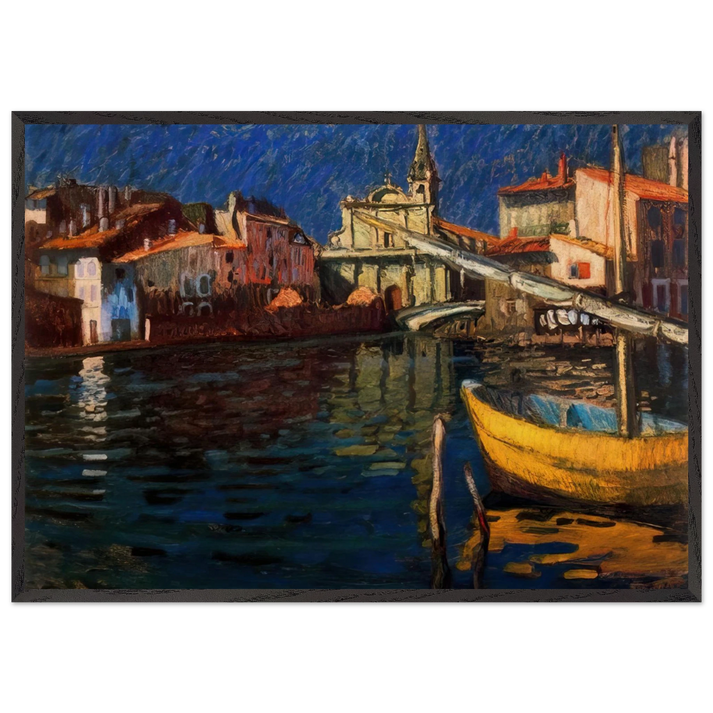 MARTIGUES - Raoul Dufy 70x100 cm / 28x40 inches Framed Art Print – Black Wooden Frame