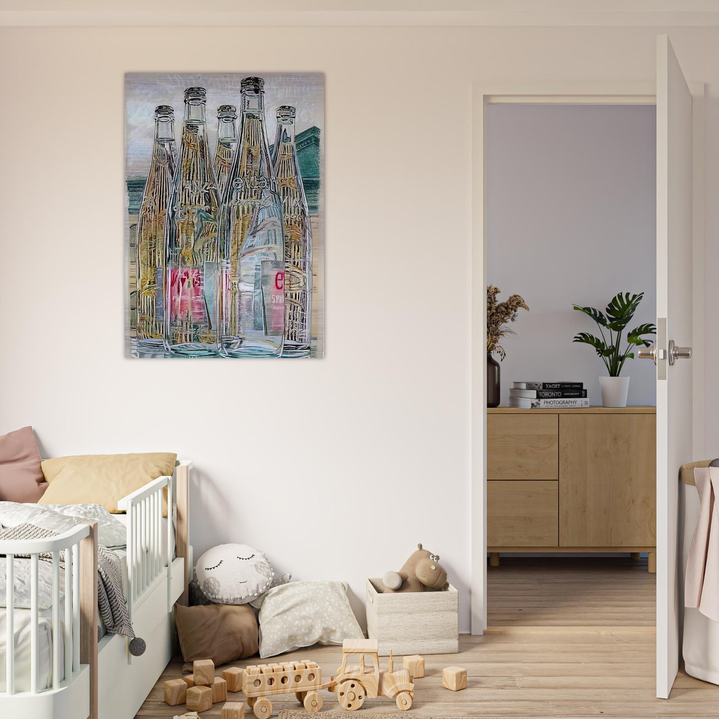 EVIAN BOTTLES 1976 - Janet Fish Brushed Aluminum Print - 70x100 cm / 28x40 inches | Janet Fish Aluminum Print | Janet Fish Prints