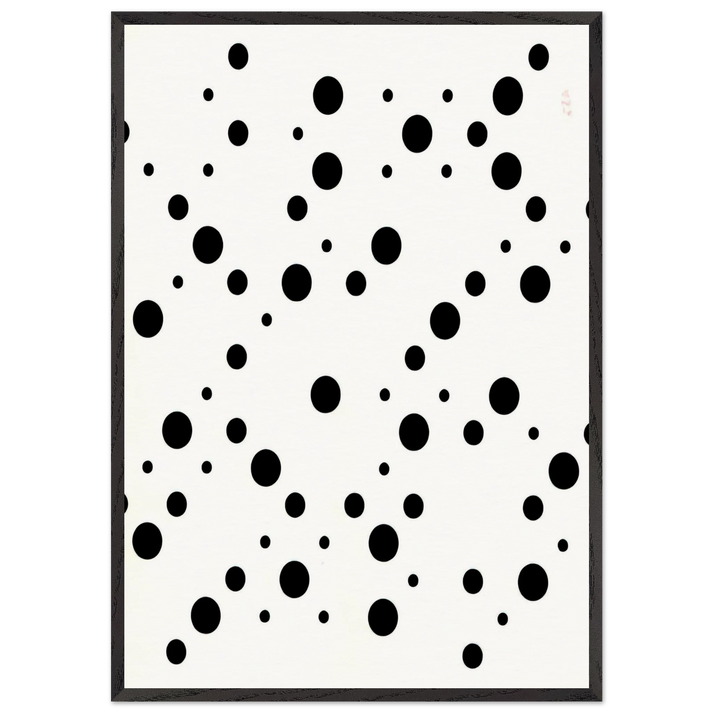 WHITE DISKS 1 - Bridget Riley 70x100 cm / 28x40 inches Framed Art Print – Black Wooden Frame
