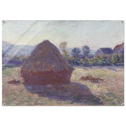 A Haystack in the Evening Sun - claude monet Acrylic Print - 70x100 cm / 28x40″ inches