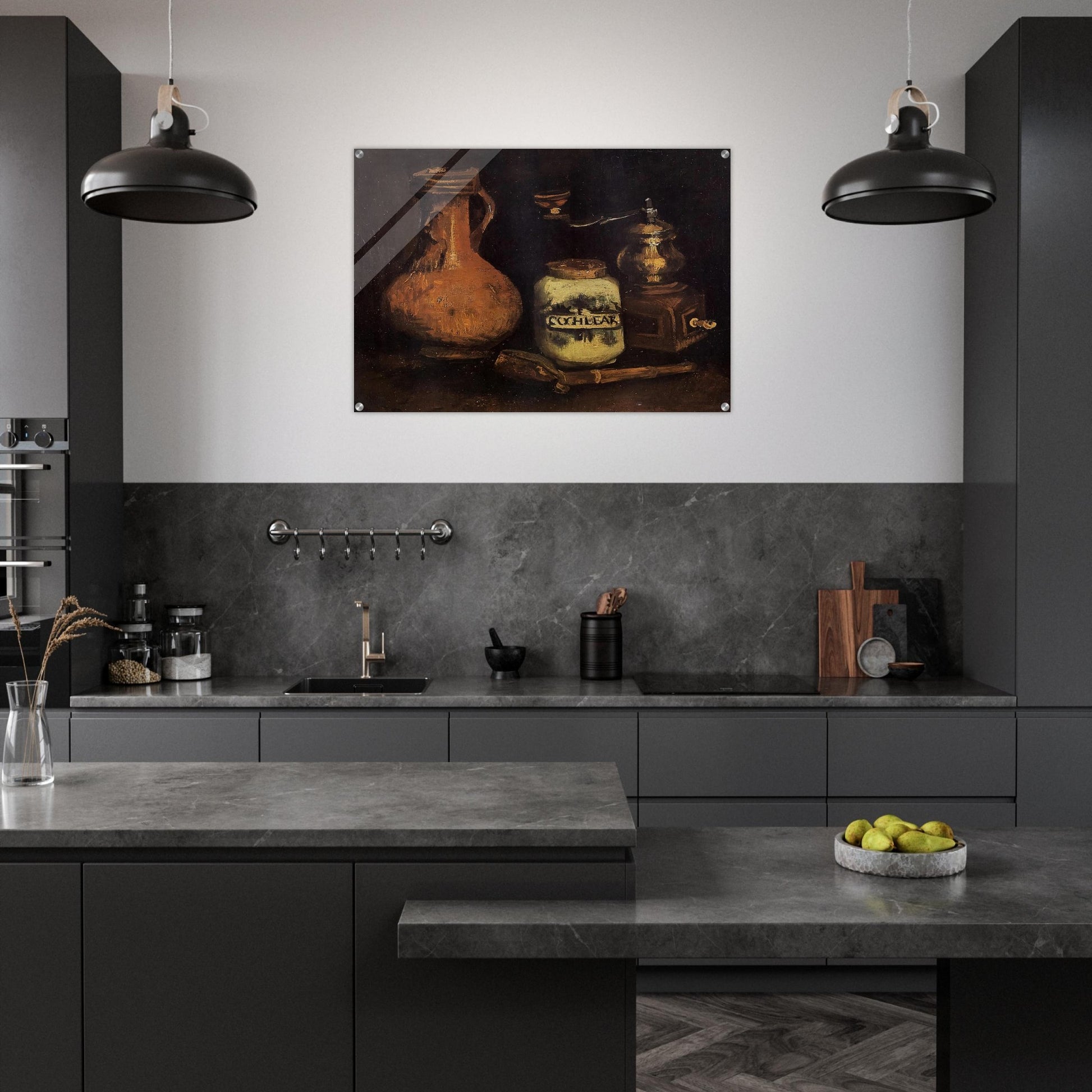 Still Life with Coffee Mill, Pipe Case and Jug - Vincent van Gogh Acrylic Print - 70x100 cm / 28x40″ inches