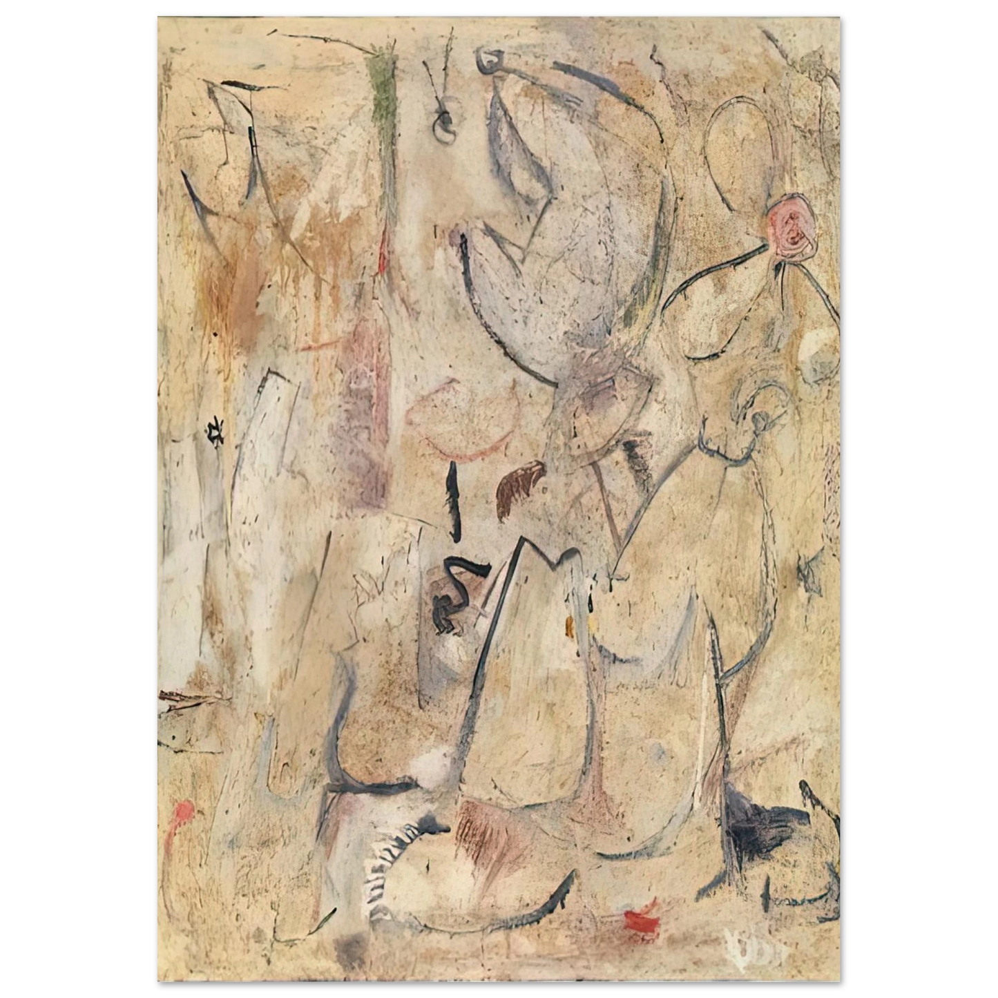 Helen Frankenthaler - Beach, 1950- Wall Art - 28x40 inches / 70x70 cm - Canvas (Imperial) - -