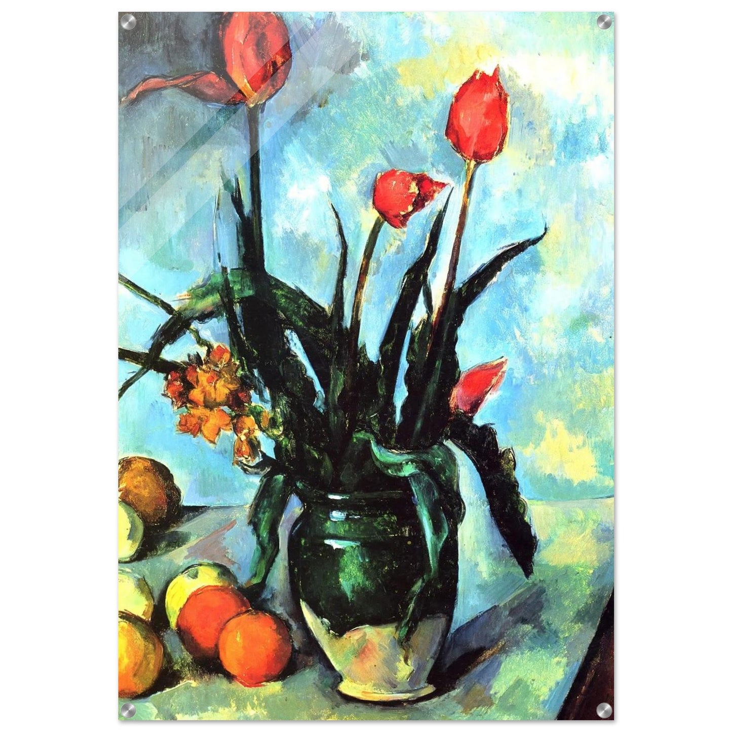 Tulips in a Vase - Paul Cézanne Acrylic Print - 70x100 cm / 28x40″ inches