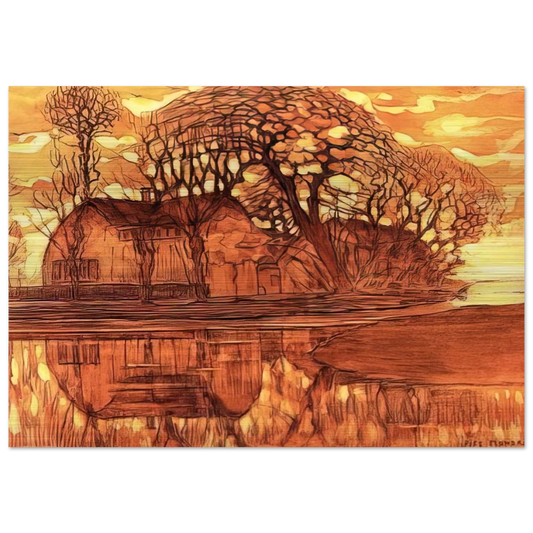 Farm at Duivendrecht - Piet Mondrian Brushed Aluminum Print - 70x100 cm / 28x40 inches | Piet Mondrian Aluminum Print | Piet Mondrian Prints