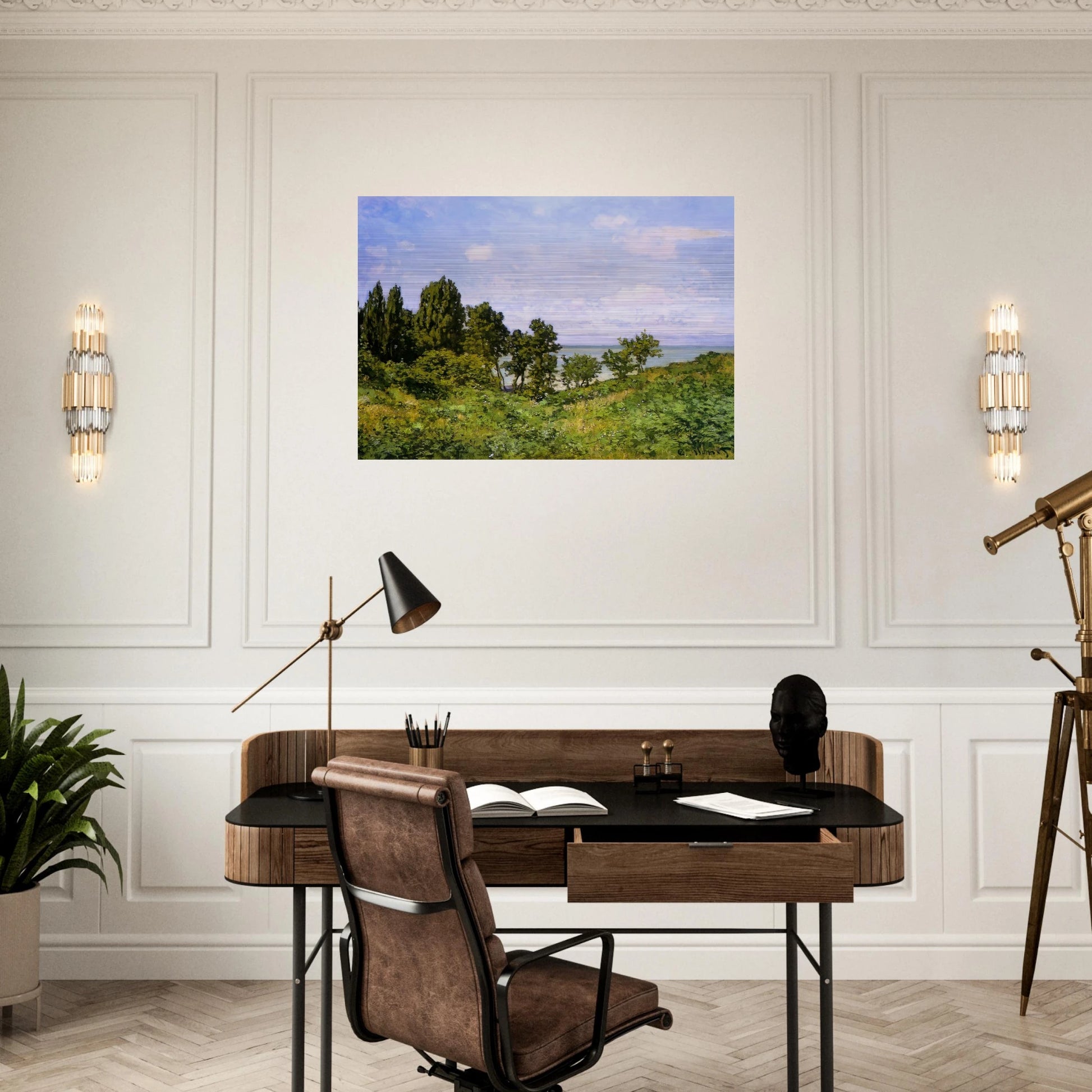 By the Sea - claude monet Brushed Aluminum Print - 70x100 cm / 28x40 inches | claude monet Aluminum Print | claude monet Prints