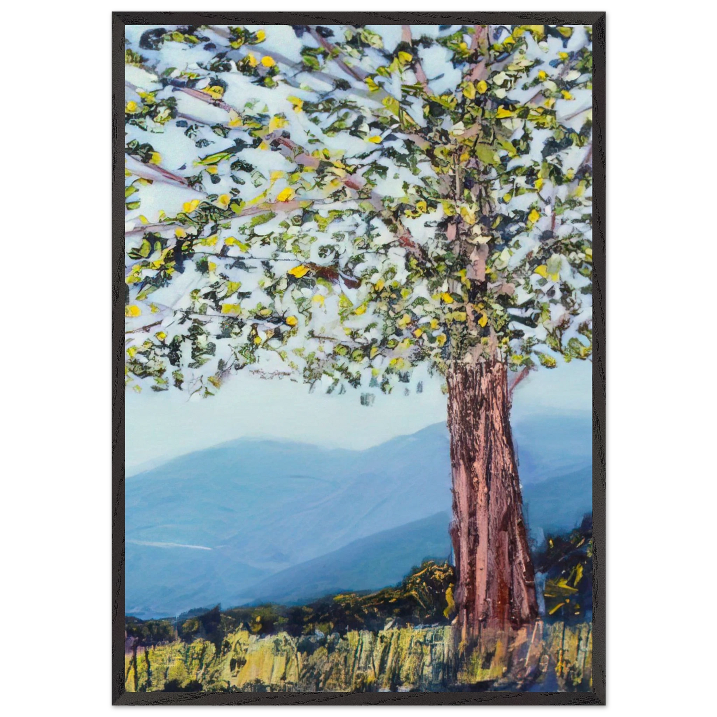 The Tree - 1984 - Ronnie Landfield Framed Art Print – Black Wooden Frame - Default Title - -Framed Art Print
