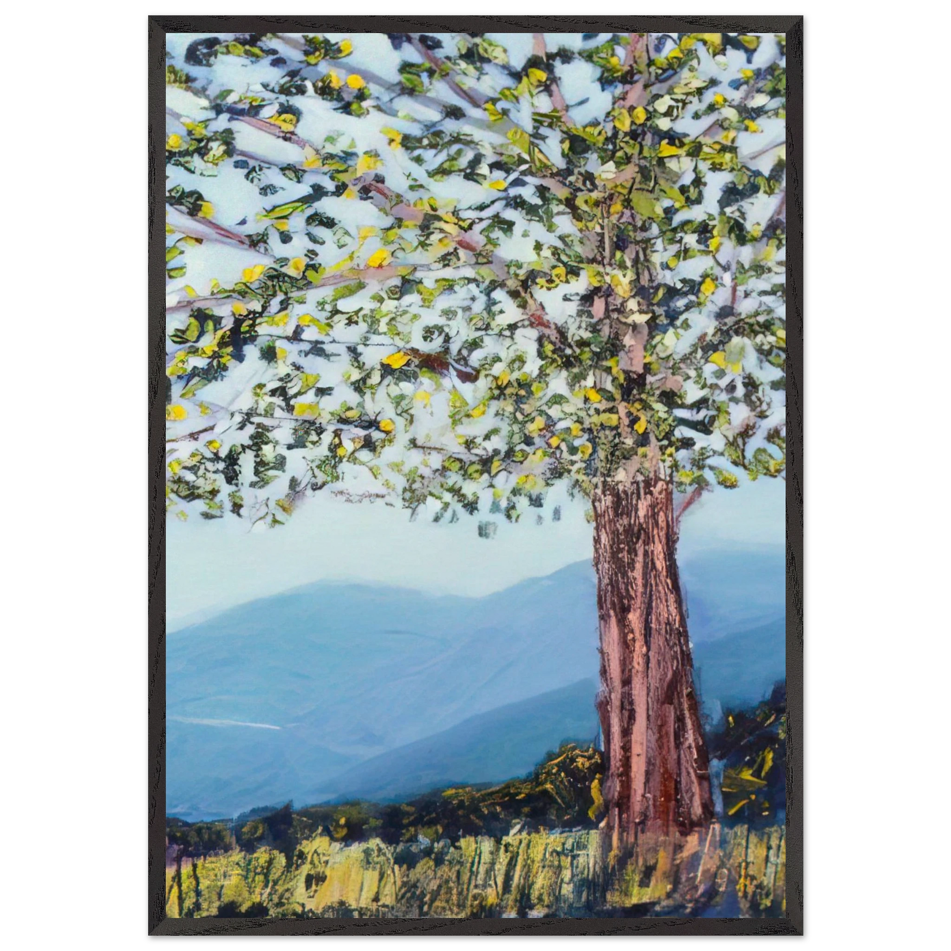 The Tree - 1984 - Ronnie Landfield Framed Art Print – Black Wooden Frame - Default Title - -Framed Art Print