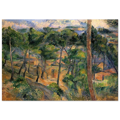 L'Estaque View Through The Pines - Paul Cézanne Brushed Aluminum Print - 70x100 cm / 28x40 inches | Paul Cézanne Aluminum Print | Paul Cézanne Prints