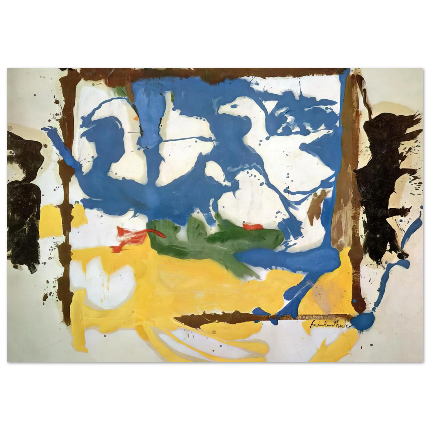 Helen Frankenthaler - Swan Lake #2 - 1961 Wall art - 13x18 cm / 5x7 inches - Premium Wooden Framed Poster With Fine Art Paper - Wood frame