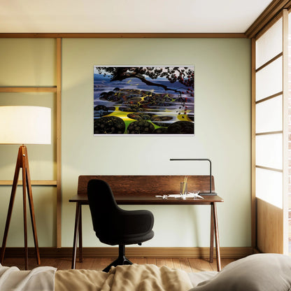 Mystic Mountain - Eyvind Earle Brushed Aluminum Print - 70x100 cm / 28x40 inches | Eyvind Earle Aluminum Print | Eyvind Earle Prints