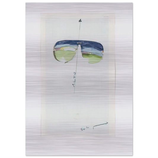 Untitled Glasses - 1973 - Mario Schifano Brushed Aluminum Print - 70x100 cm / 28x40 inches | Mario Schifano Aluminum Print | Mario Schifano Prints