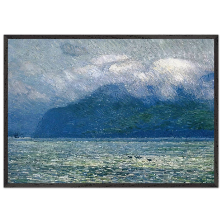 The Silver Veil and the Golden Gate - Childe Hassam 70x100 cm / 28x40 inches Framed Art Print – Black Wooden Frame