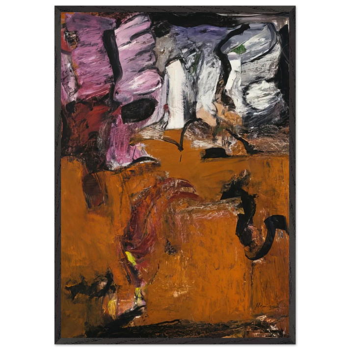 PALLAS ATHENA EARTH 1961 - Grace Hartigan 70x100 cm / 28x40 inches Framed Art Print – Black Wooden Frame