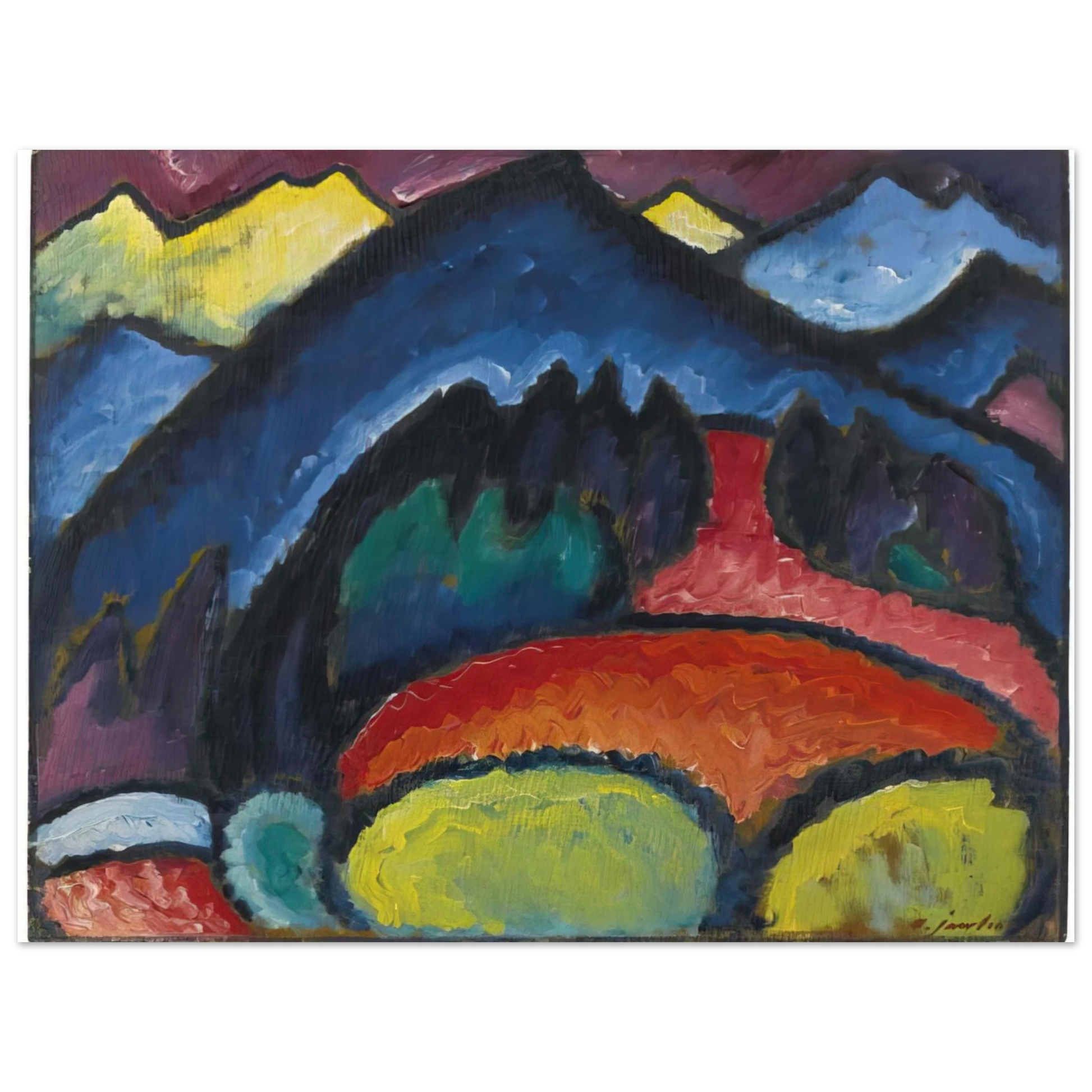 Alexej von Jawlensky - OBERSTDORF MOUNTAINS 1912 Fine Art Poster - Default Title
