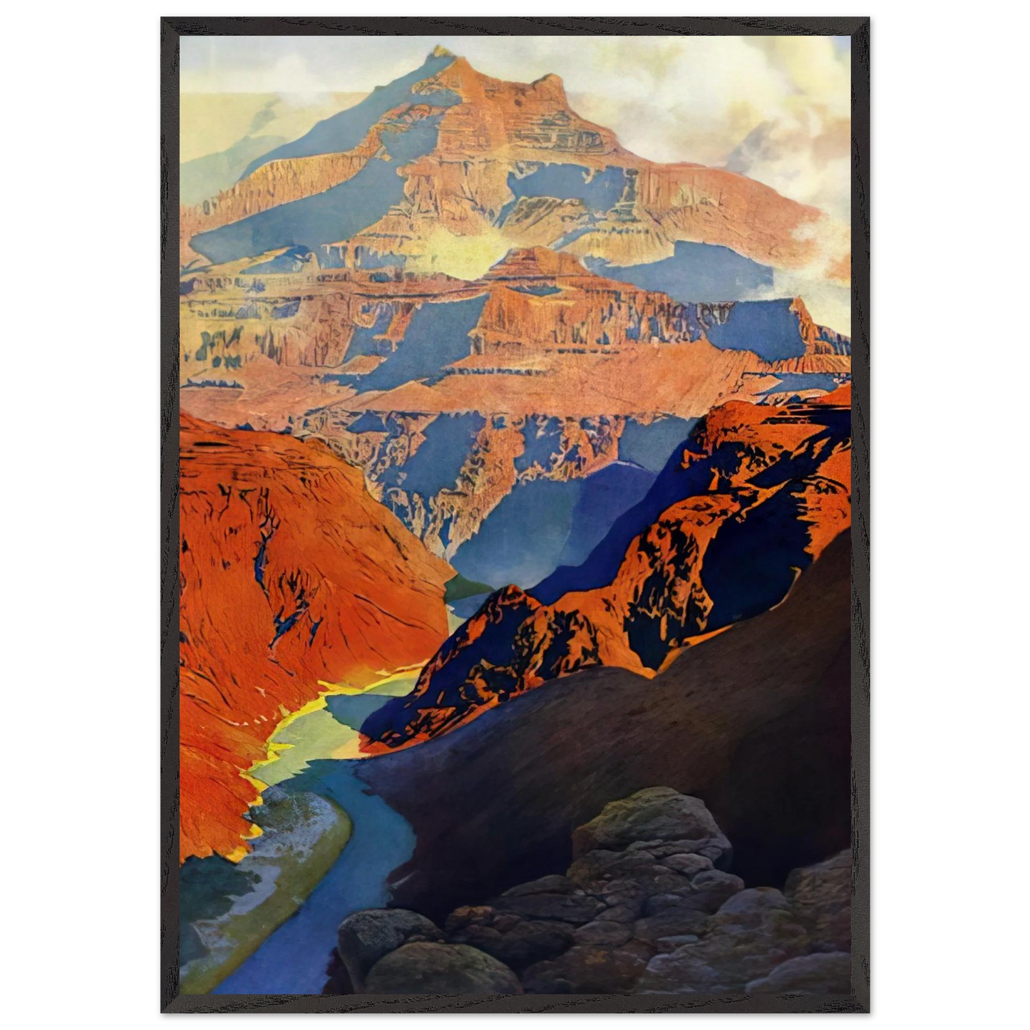 Grand Canyon - Maxfield Parrish Framed Art Print – Black Wooden Frame - Default Title - -Framed Art Print