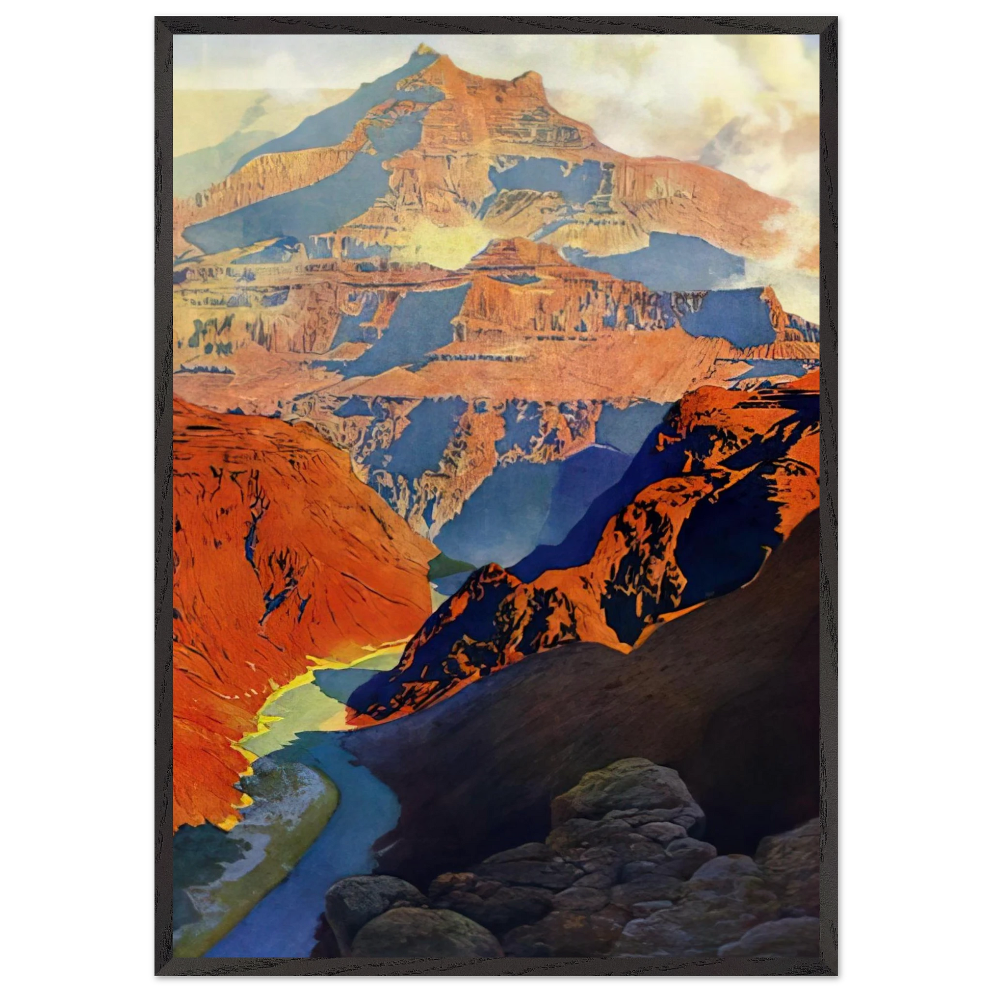 Grand Canyon - Maxfield Parrish Framed Art Print – Black Wooden Frame - Default Title - -Framed Art Print