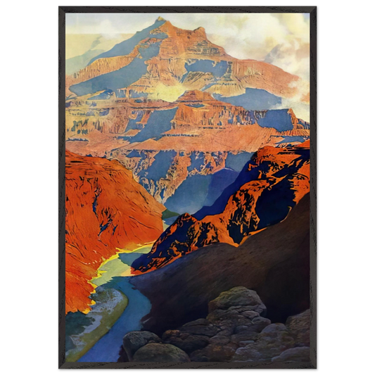 Grand Canyon - Maxfield Parrish Framed Art Print – Black Wooden Frame - Default Title - -Framed Art Print
