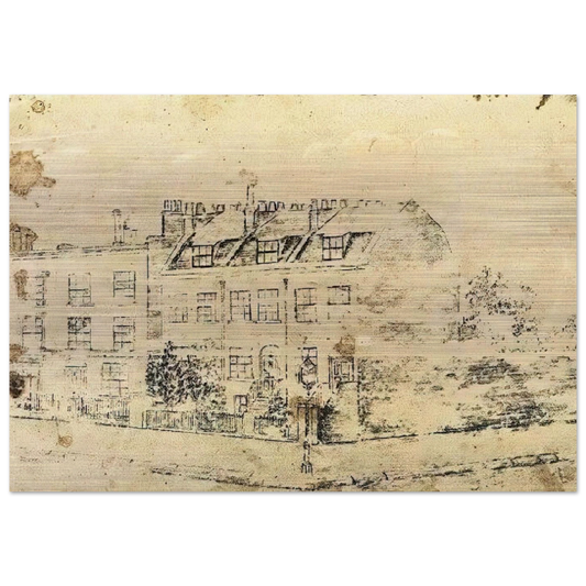 Vincent's Boarding House in Hackford Road, Brixton, London - Vincent van Gogh Brushed Aluminum Print - 70x100 cm / 28x40 inches | Vincent van Gogh Aluminum Print | Vincent van Gogh Prints