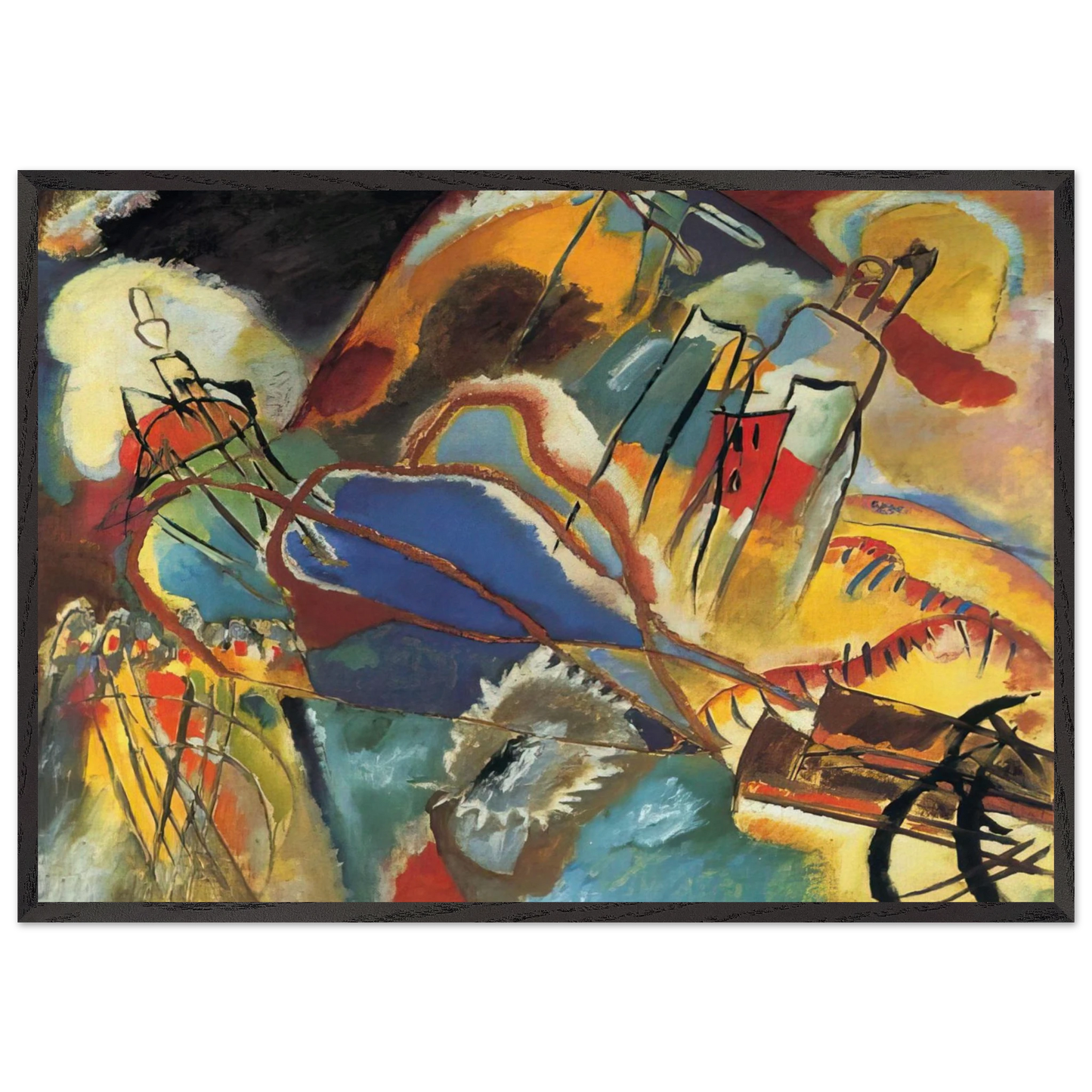 IMPROVISATION 30 CANNONS 1913 - Wassily Kandinsky Framed Art Print – Black Wooden Frame - Default Title - -Framed Art Print