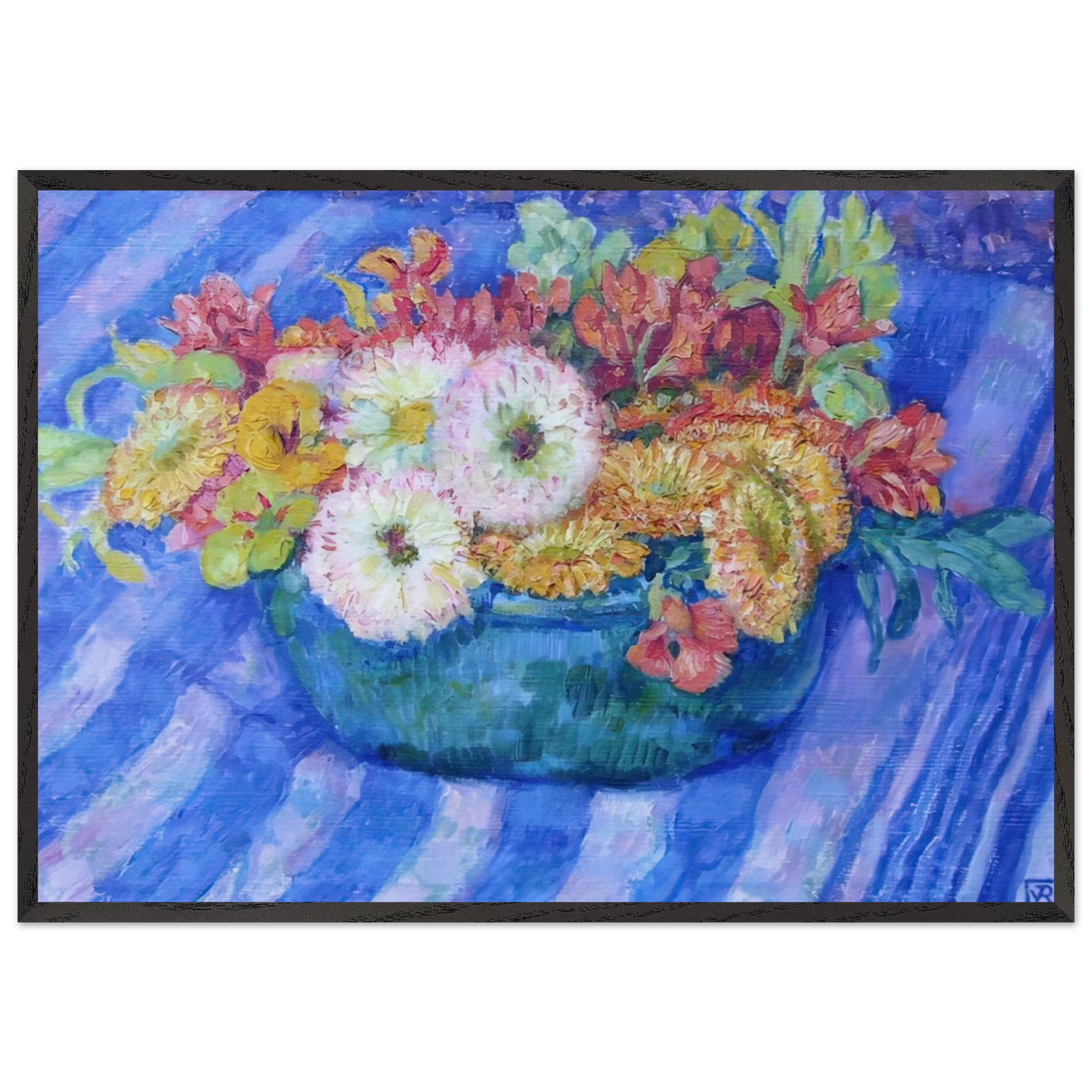 YELLOW BOUQUET 1917 - Theo van Rysselberghe Framed Art Print – Black Wooden Frame - Default Title - -Framed Art Print