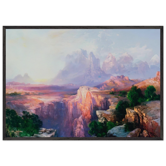 Rock Towers of the Rio Virgin - Thomas Moran Framed Art Print – Black Wooden Frame - Default Title - -Framed Art Print
