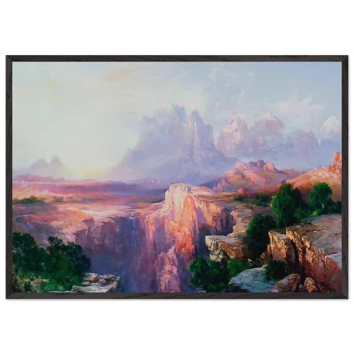 Rock Towers of the Rio Virgin - Thomas Moran 70x100 cm / 28x40 inches Framed Art Print – Black Wooden Frame