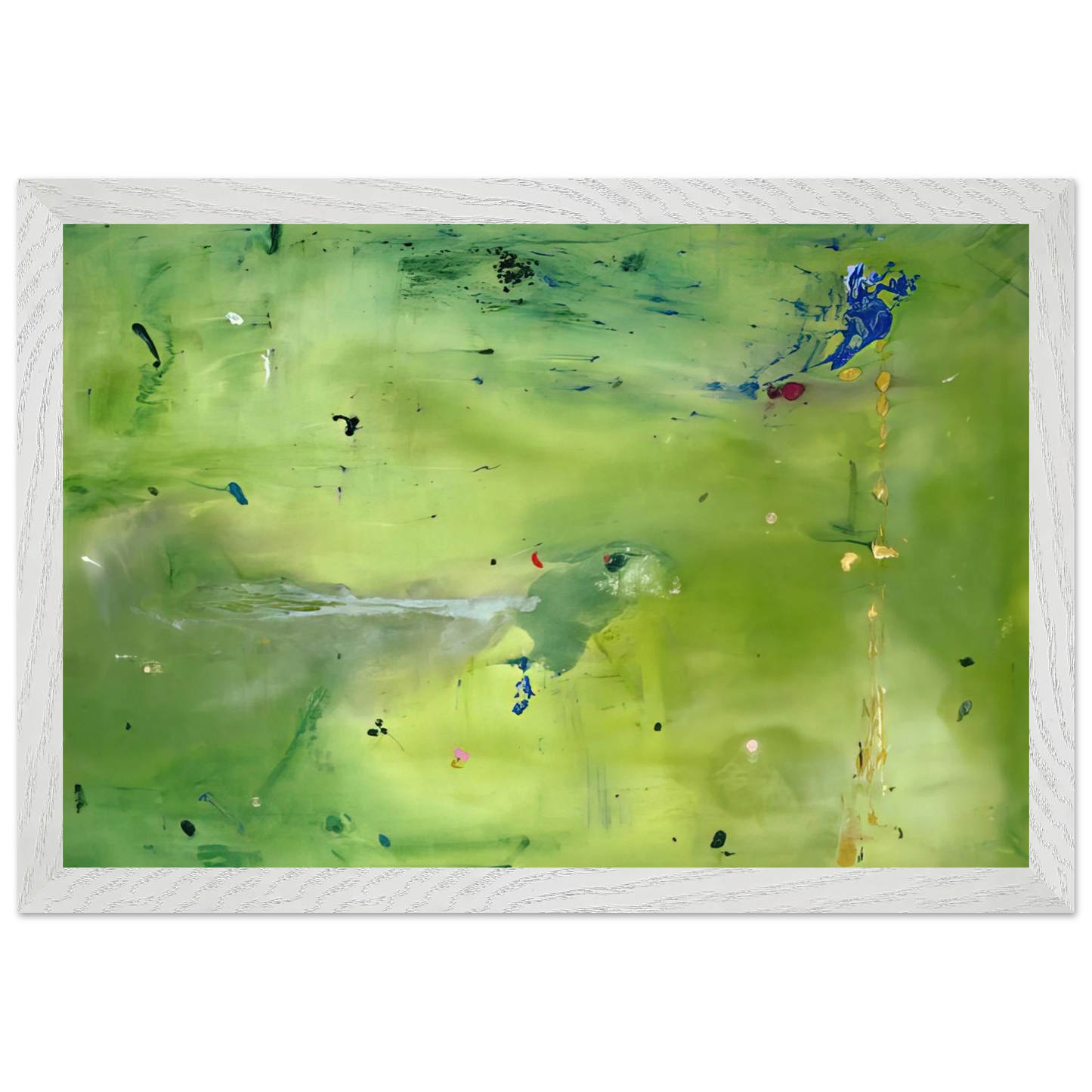 Helen Frankenthaler - A Green Thought in a Green Shade - 1981 Wall art - 45x60 cm / 18x24 Inches - Premium Wooden Framed Poster With Fine Art Paper - Black frame