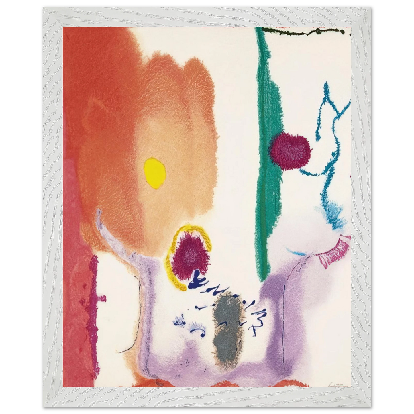 Helen Frankenthaler - Beginnings - 2002 Wall art - 21x29.7 cm / 8x12" - Premium Wooden Framed Poster With Fine Art Paper - Wood frame
