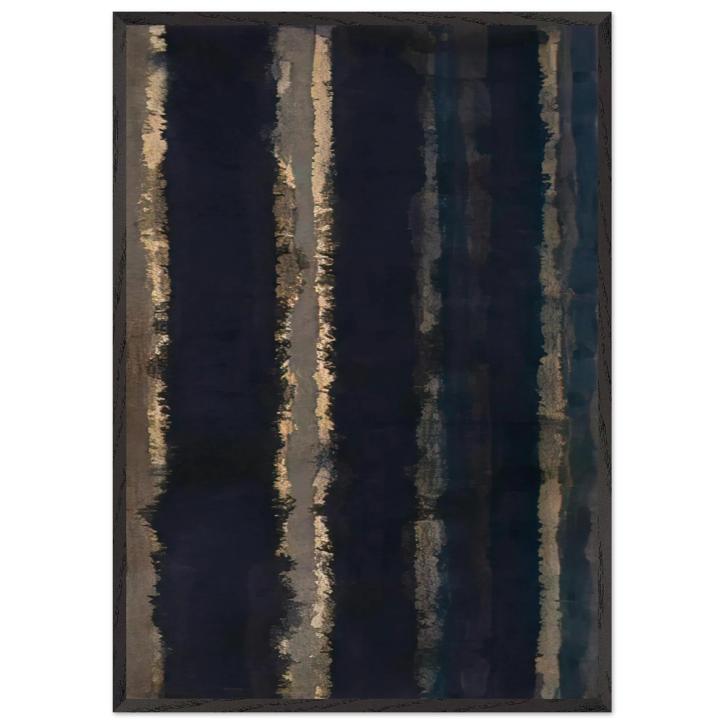 Burnt Umber and Ultramarine - 1978 - Yun Hyong-keun Framed Art Print – Black Wooden Frame - Default Title - -Framed Art Print