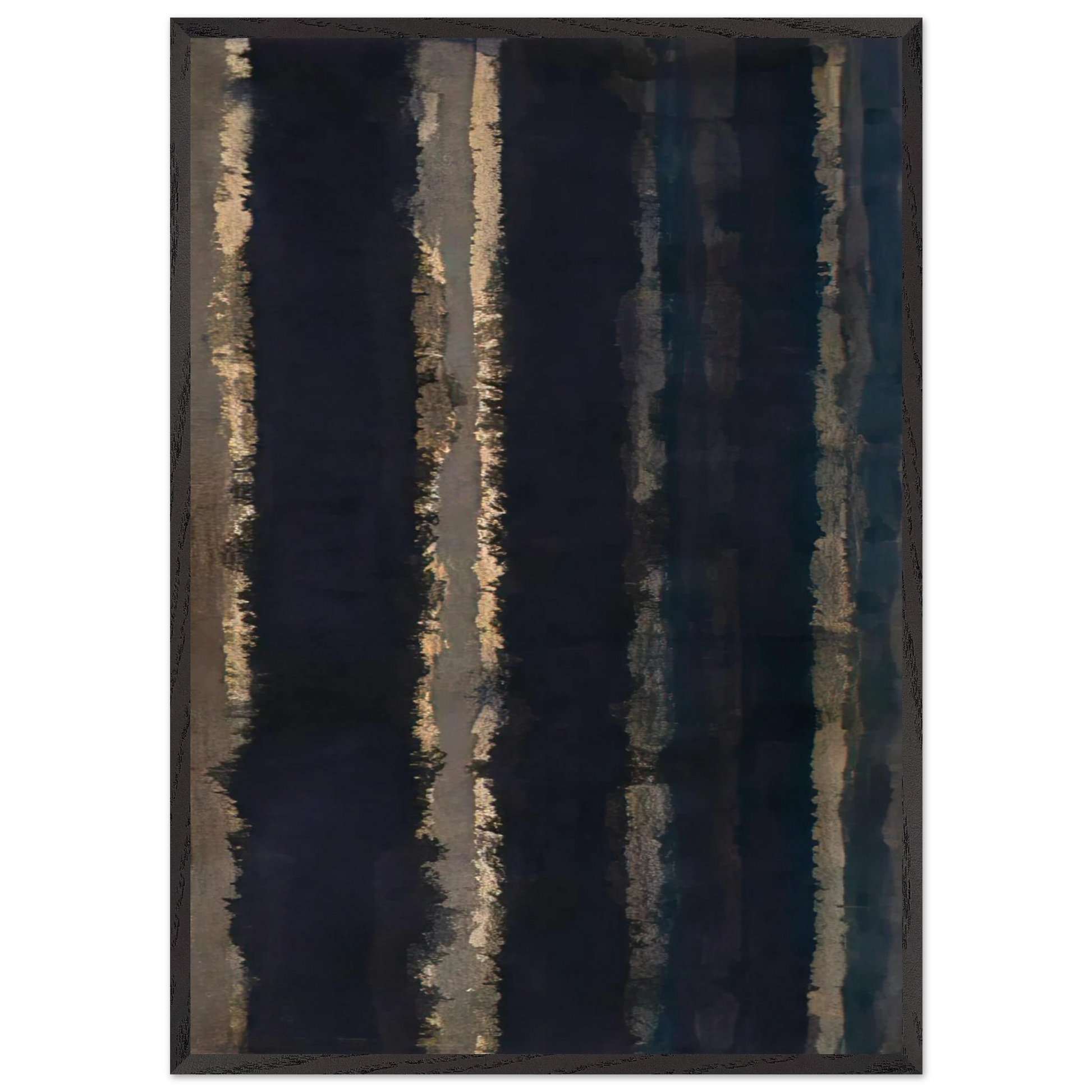 Burnt Umber and Ultramarine - 1978 - Yun Hyong-keun Framed Art Print – Black Wooden Frame - Default Title - -Framed Art Print