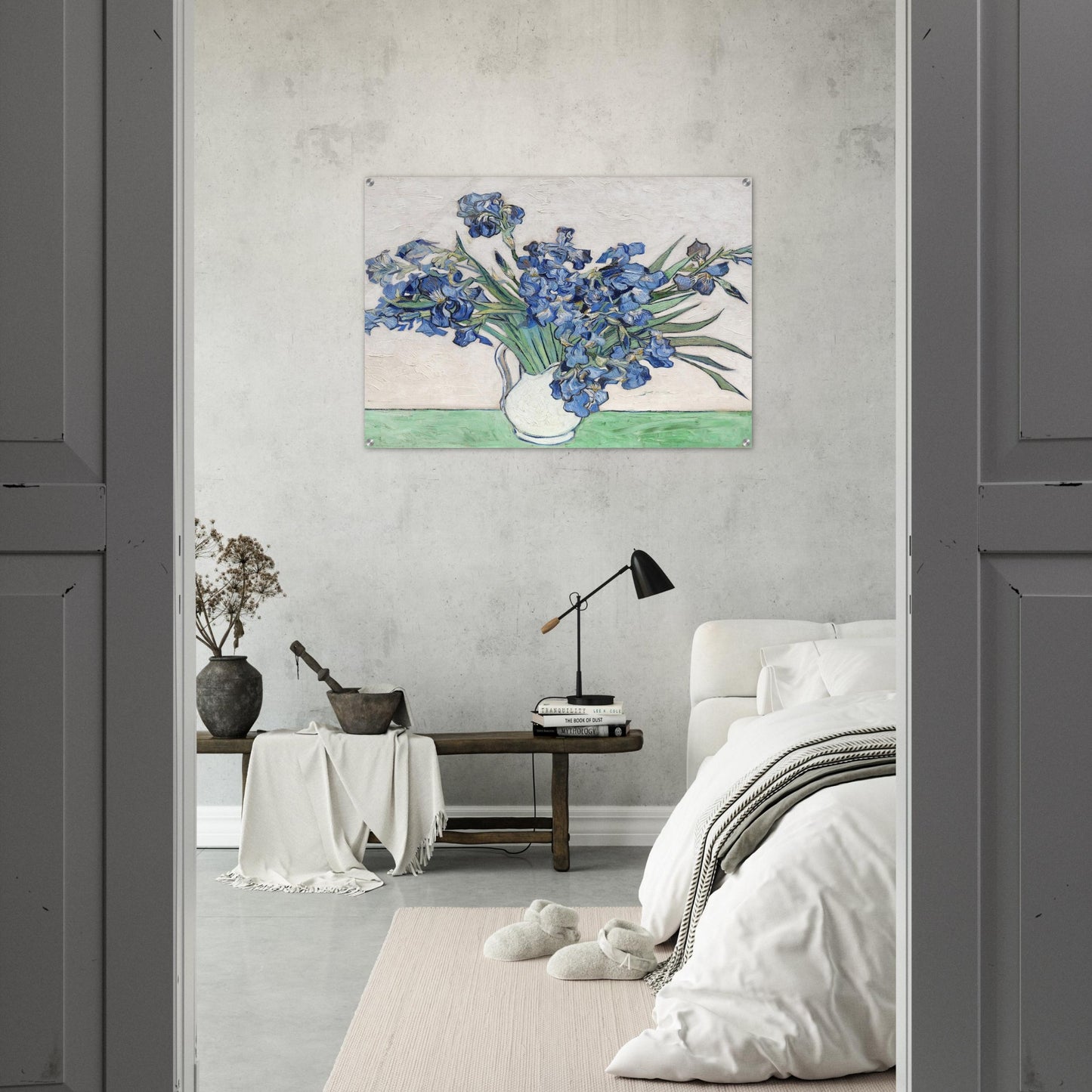 Vase with Irises - Vincent van Gogh Acrylic Print - 70x100 cm / 28x40″ inches