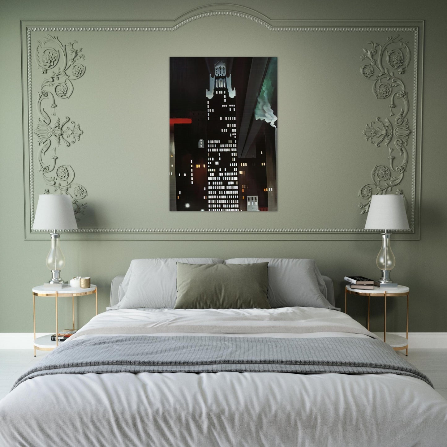 Radiator Building - Night, New York - Georgia O'Keeffe Brushed Aluminum Print - 70x100 cm / 28x40 inches | Georgia O'Keeffe Aluminum Print | Georgia O'Keeffe Prints
