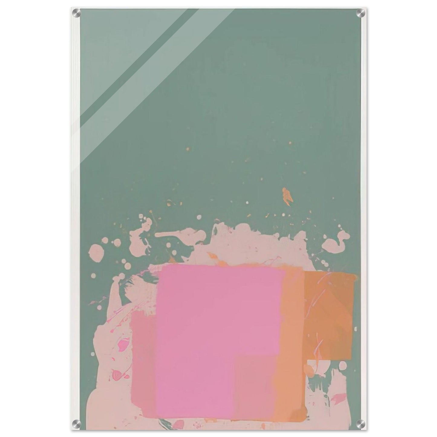 Green, Orange, Pink - 1971 - John Hoyland Acrylic Print - 70x100 cm / 28x40″ inches | John Hoyland Wall Art | John Hoyland Prints