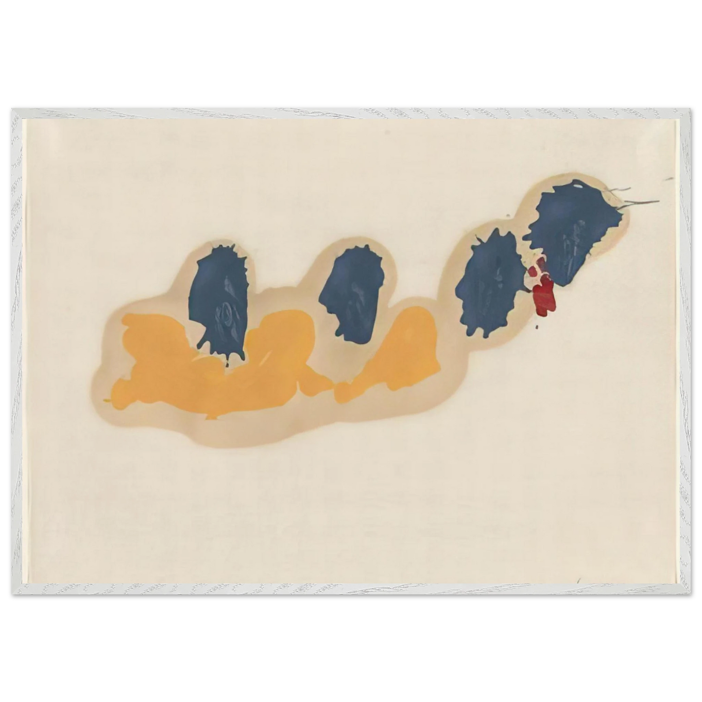 Helen Frankenthaler - April IV - 1960 Wall art - 28x43  cm / XL (11x17 inches) - Premium Wooden Framed Poster With Fine Art Paper - Wood frame