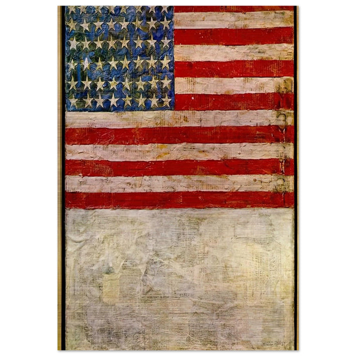 FLAG ABOVE WHITE - Jasper Johns Brushed Aluminum Print - 70x100 cm / 28x40 inches | Jasper Johns Aluminum Print | Jasper Johns Prints