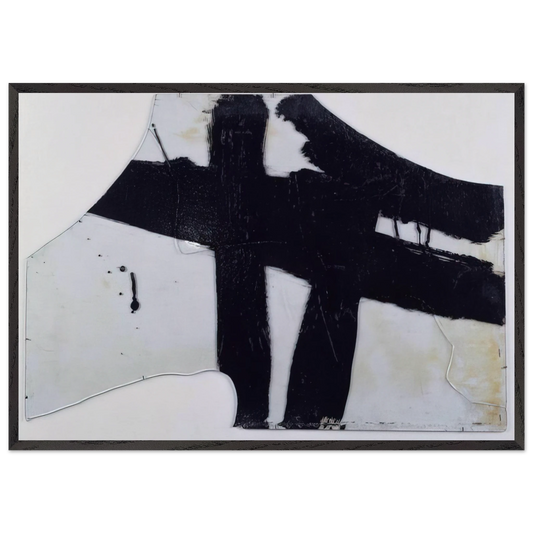 Goudron sur verre 455 x 765 cm 1948 - 1948 - Pierre Soulages Framed Art Print – Black Wooden Frame - Default Title - -Framed Art Print