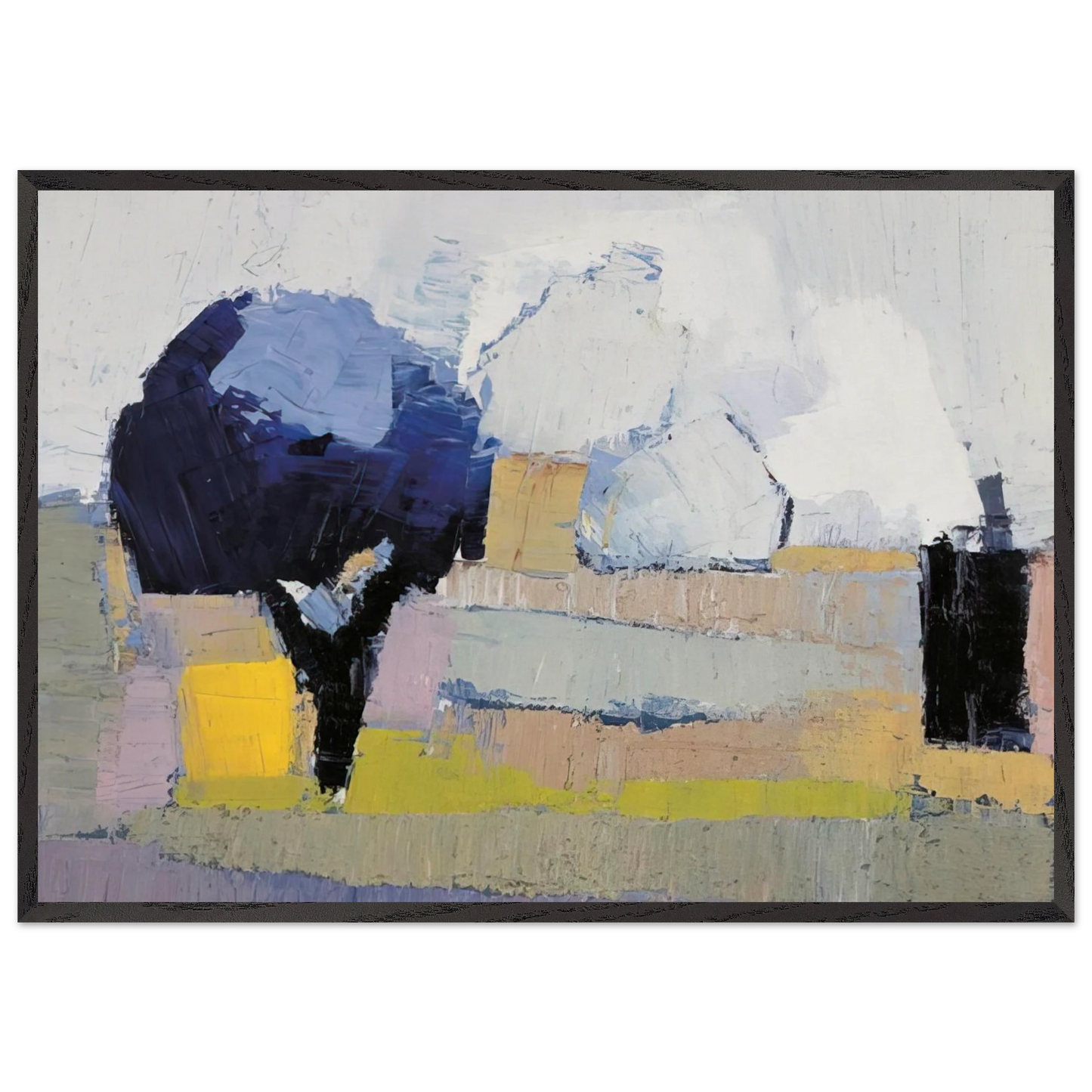 Paysage de Provence - Art Informel - Nicolas de Stael Framed Art Print – Black Wooden Frame - Default Title - -Framed Art Print