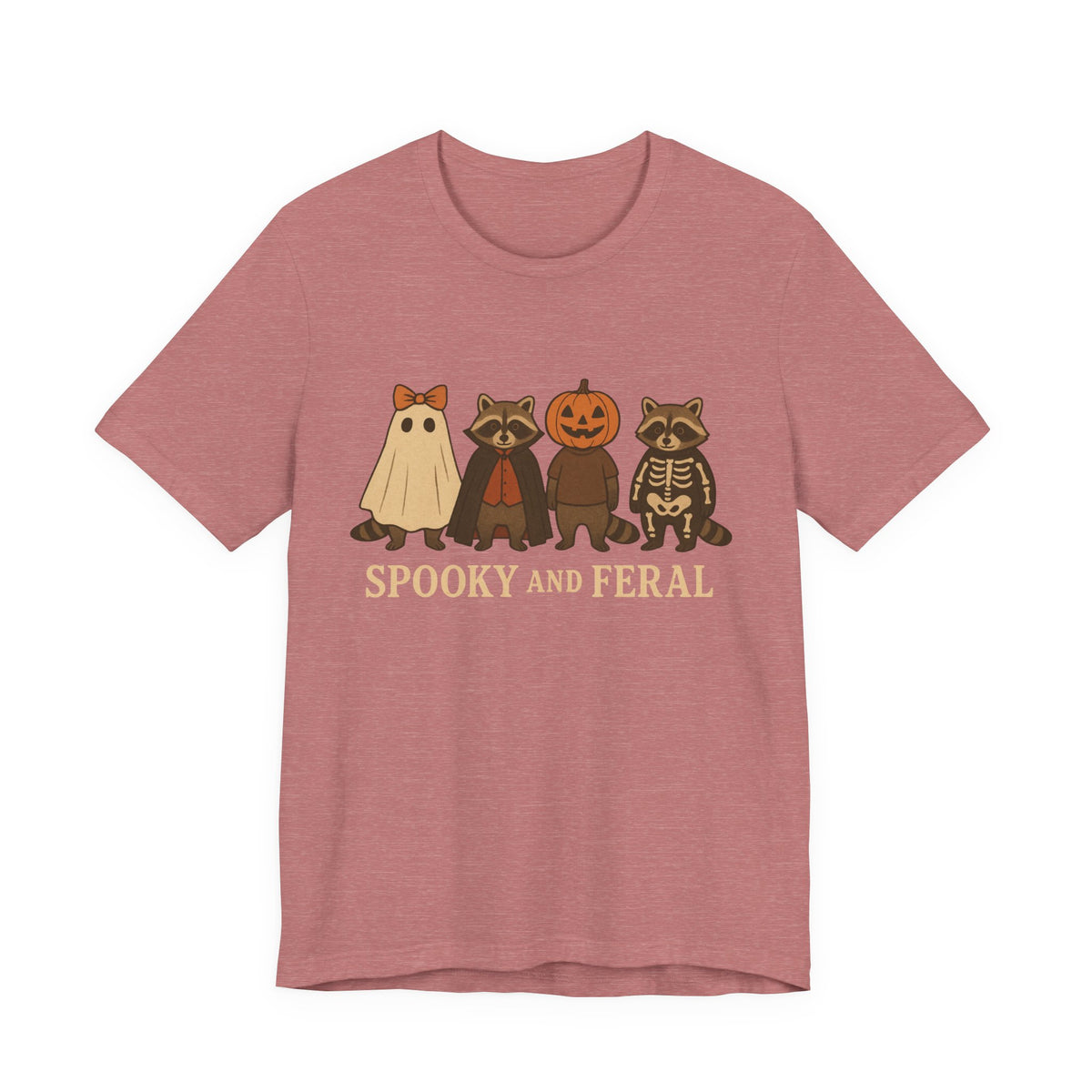 Spooky Raccoon Shirt, Funny Halloween Graphic Tee, Cute Vintage Fall T-Shirt, Trendy Womens Halloween Shirt, Feral Raccoon Tee