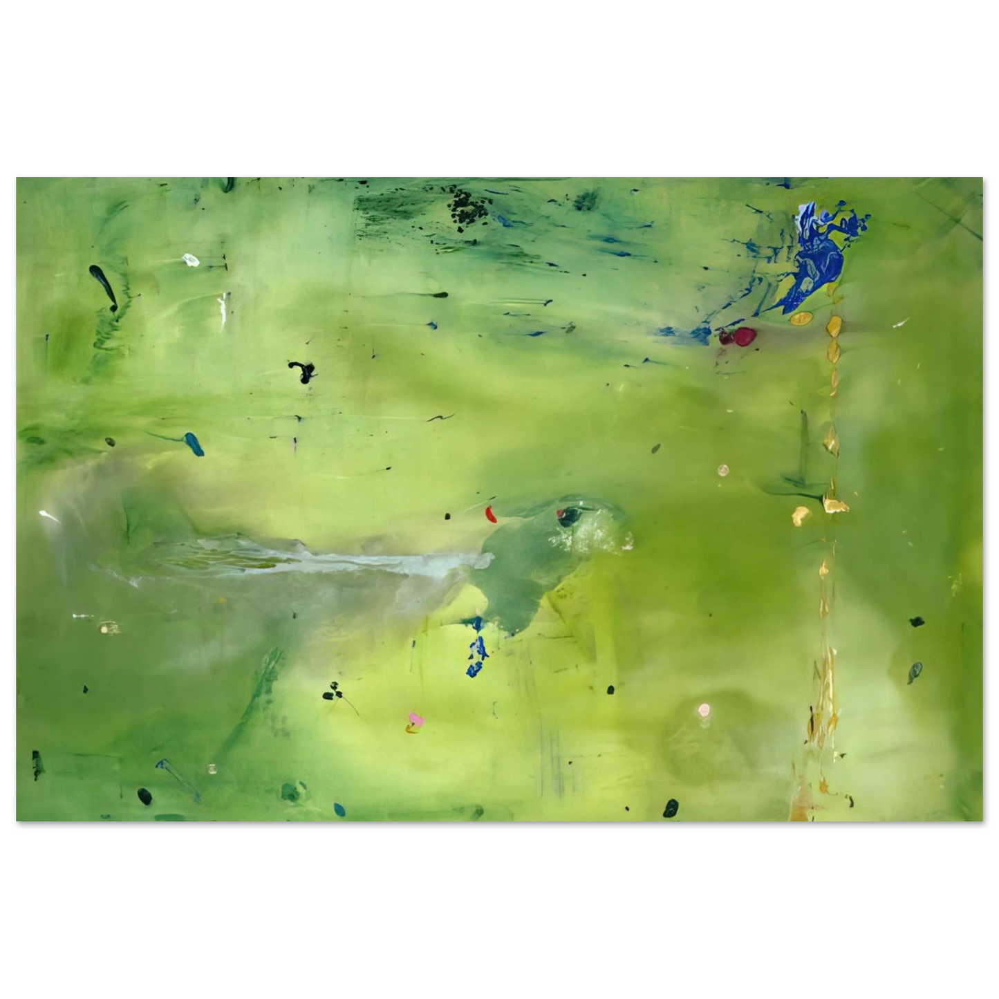Helen Frankenthaler - A Green Thought in a Green Shade - 1981 Wall art - A2 (42 x 59.4  cm) - Premium Wooden Framed Poster With Fine Art Paper - White frame