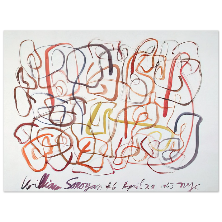 William Saroyan - #6 April 28, 1963 NYC - 1963  75x100 cm / 30x40inches Fine Art Poster