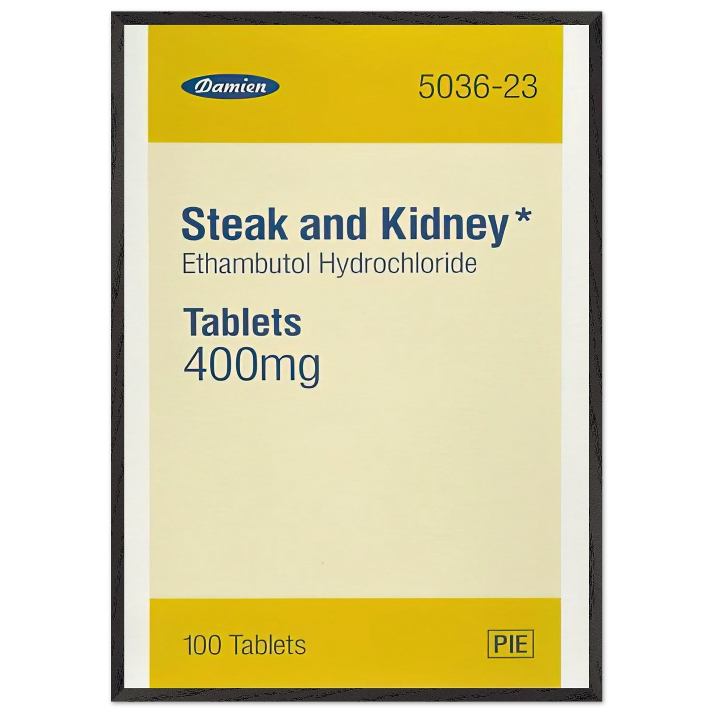 STEAK AND KIDNEY 1999 - Damien Hirst Framed Art Print – Black Wooden Frame - Default Title - -Framed Art Print