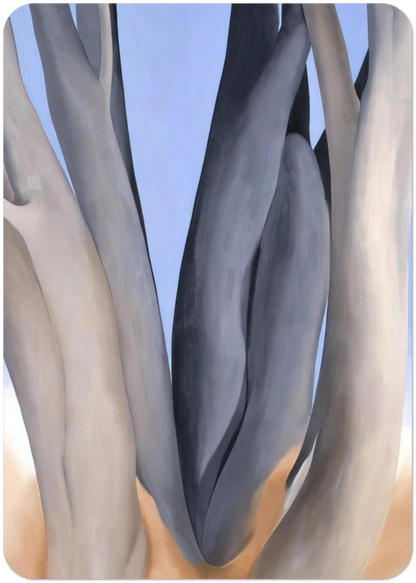 Dark Tree Trunks By Georgia O'Keeffe Pack of 10 Post Cards | Georgia O'Keeffe Post Cards | A6 (10.5 x 14.8 cm) - 4.1 x 5.8 inches