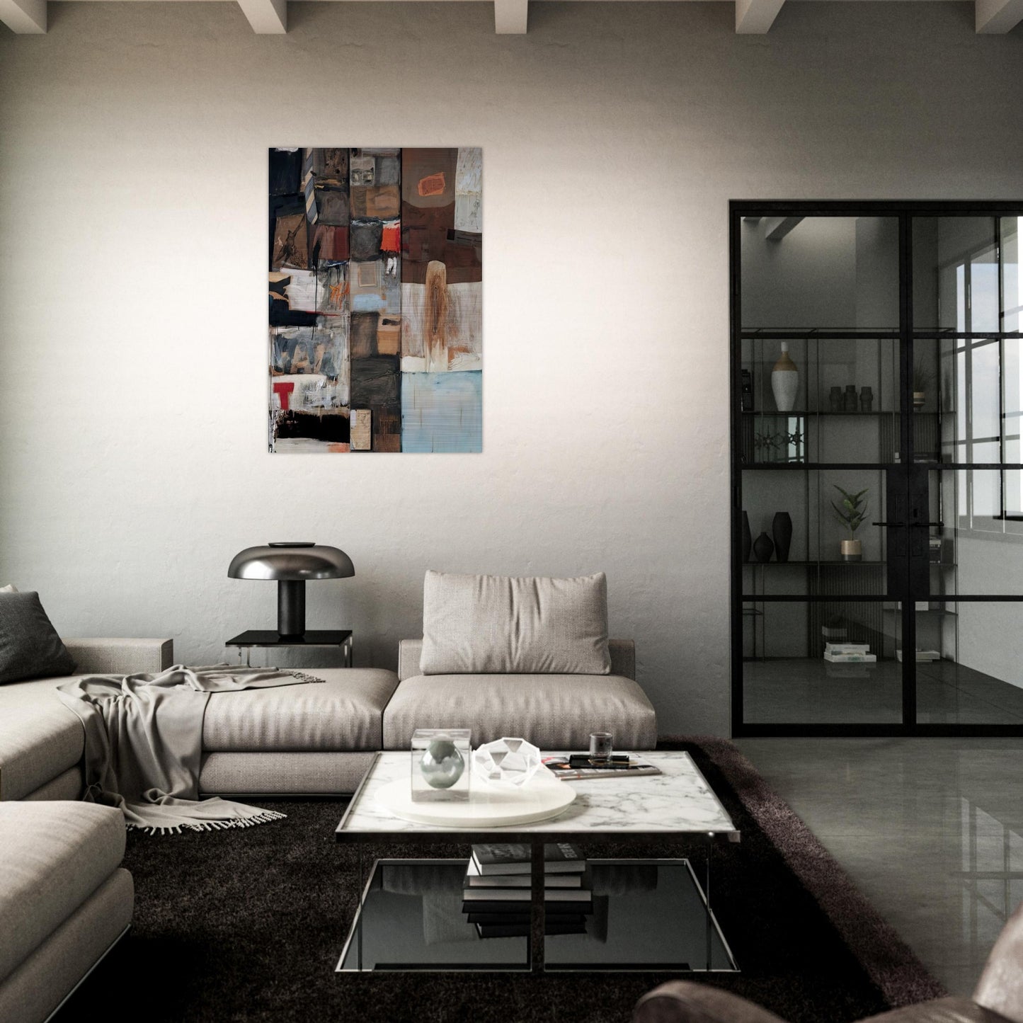 SUMMERSTORM 1959 - Robert Rauschenberg Brushed Aluminum Print - 70x100 cm / 28x40 inches | Robert Rauschenberg Aluminum Print | Robert Rauschenberg Prints