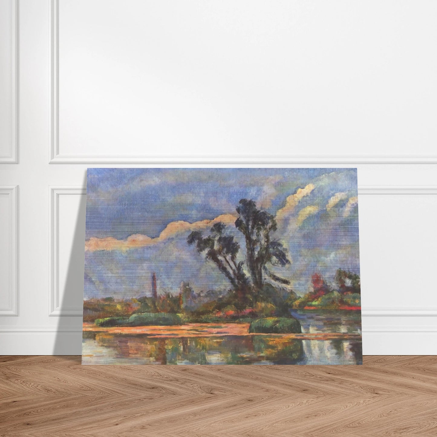 Bank of the Oise - Paul Cézanne Brushed Aluminum Print - 70x100 cm / 28x40 inches | Paul Cézanne Aluminum Print | Paul Cézanne Prints