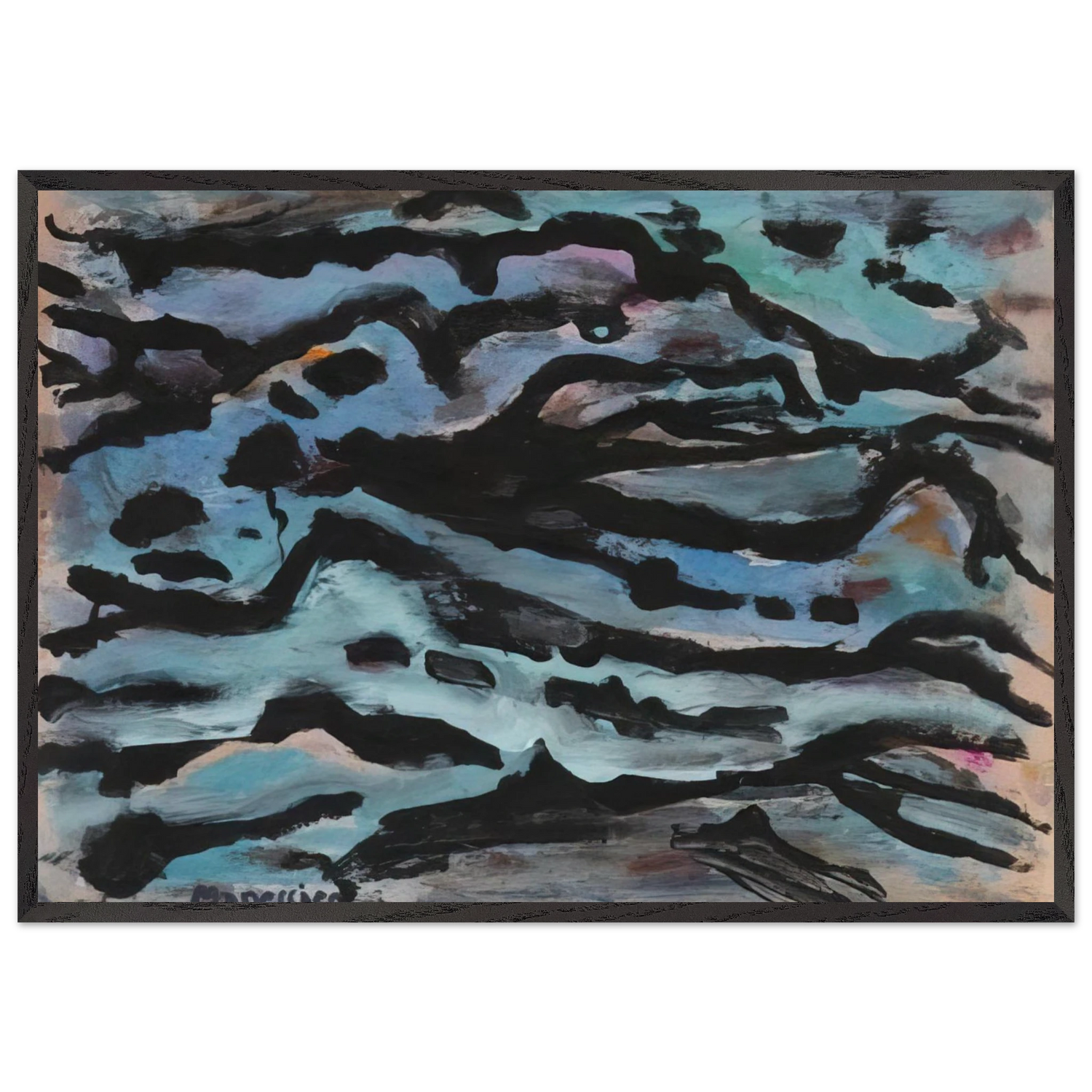 Composition - 1959 - Alfred Manessier Framed Art Print – Black Wooden Frame - Default Title - -Framed Art Print